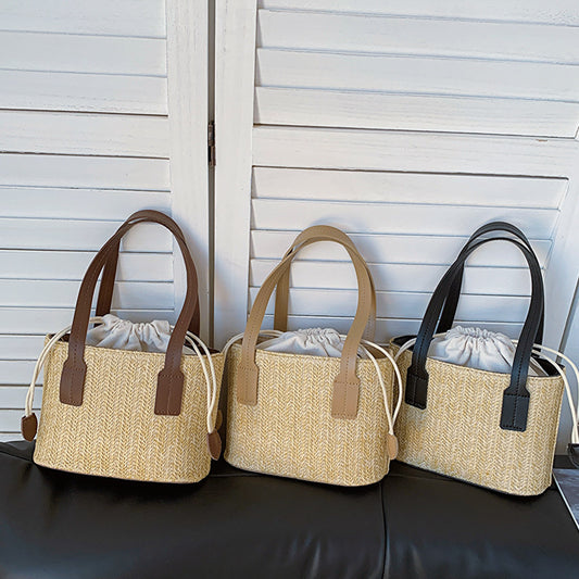 Summer Vacation Straw Bag Cross body Small Square Bag