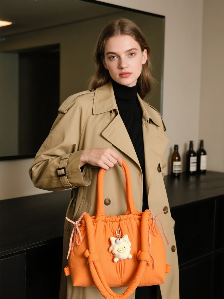 Casual and versatile one-shoulder nylon large capacity tote bag