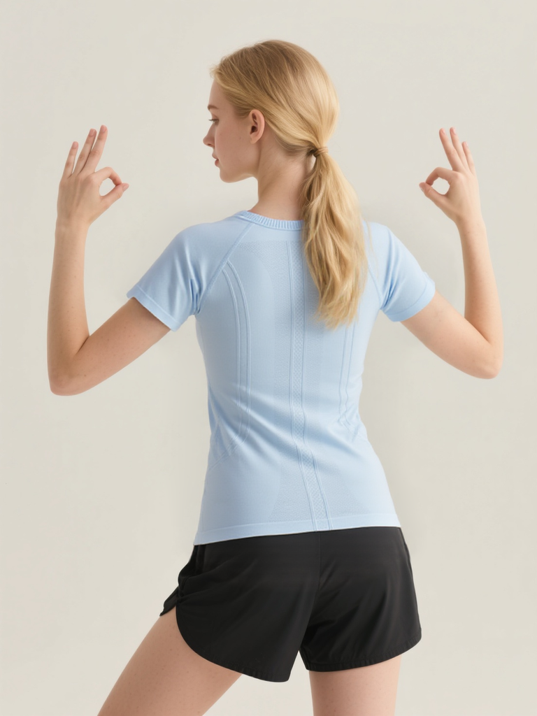 Seamless Antibacterial Lightweight Quick-Dry Slim Fit Yoga T-Shirt