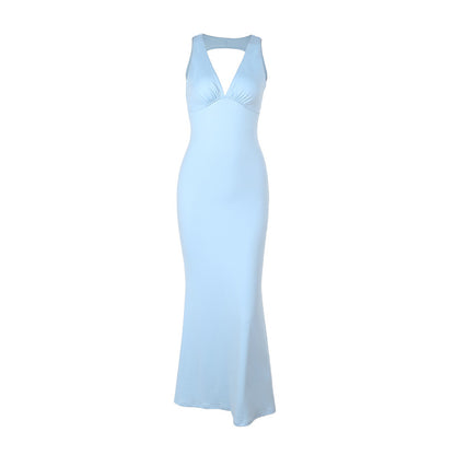 Elegant Sexy Slim V-neck Backless Slim Dress