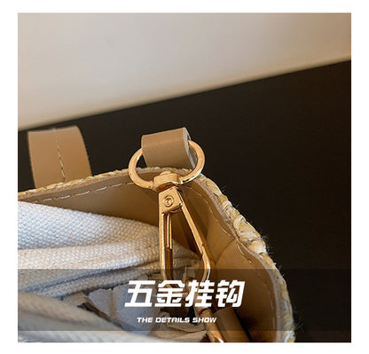 Summer Vacation Straw Bag Cross body Small Square Bag