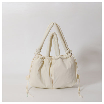 Cross-Border Hot Personality and Versatility down Cotton Backpack New Nylon Drawstring Lightweight Shoulder Bag Fashion Cloth Bag