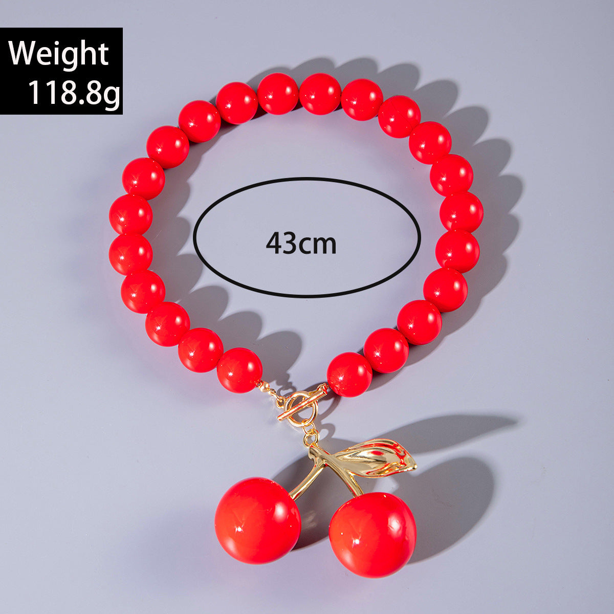 Exaggerated Acrylic Alloy Cherry Necklace