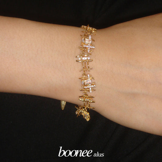 Braided Zircon Hollow Bracelet
