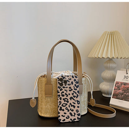 Summer Vacation Straw Bag Cross body Small Square Bag