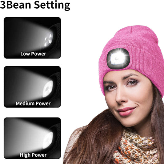 Outdoor LED Warm Lighting Knitted Hat Night Walking Hat Fishing Hat Glowing LED Knitted Hat Outdoor