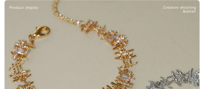 Braided Zircon Hollow Bracelet