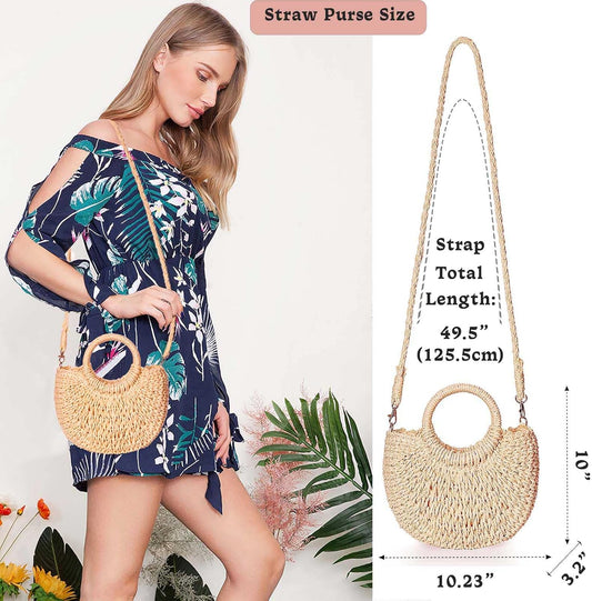 Straw Shoulder Bag For Women Woven Purse Beach Envelope Clutch Straws Wallet