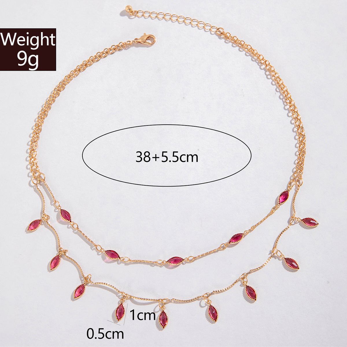 Zircon Water Drop Geometric Tassel Necklace