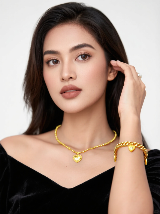 Gold Filled Hollow Heart Design Bracelet