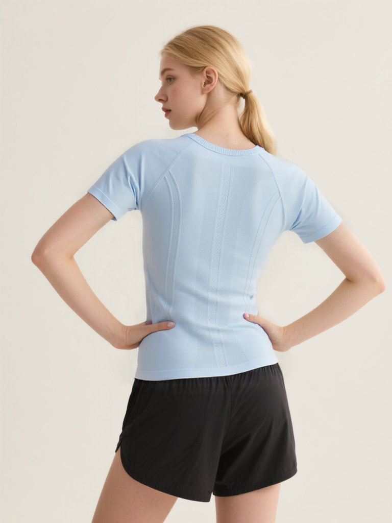 Seamless Antibacterial Lightweight Quick-Dry Slim Fit Yoga T-Shirt