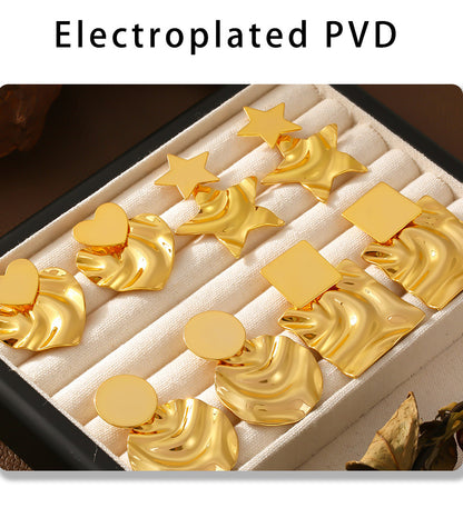 Geometric Pleated Glossy Earrings