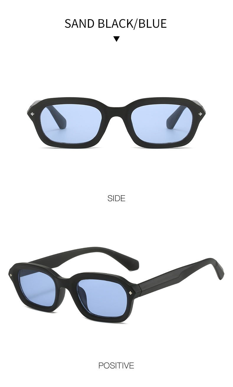 Retro high-end narrow frame square sunglasses