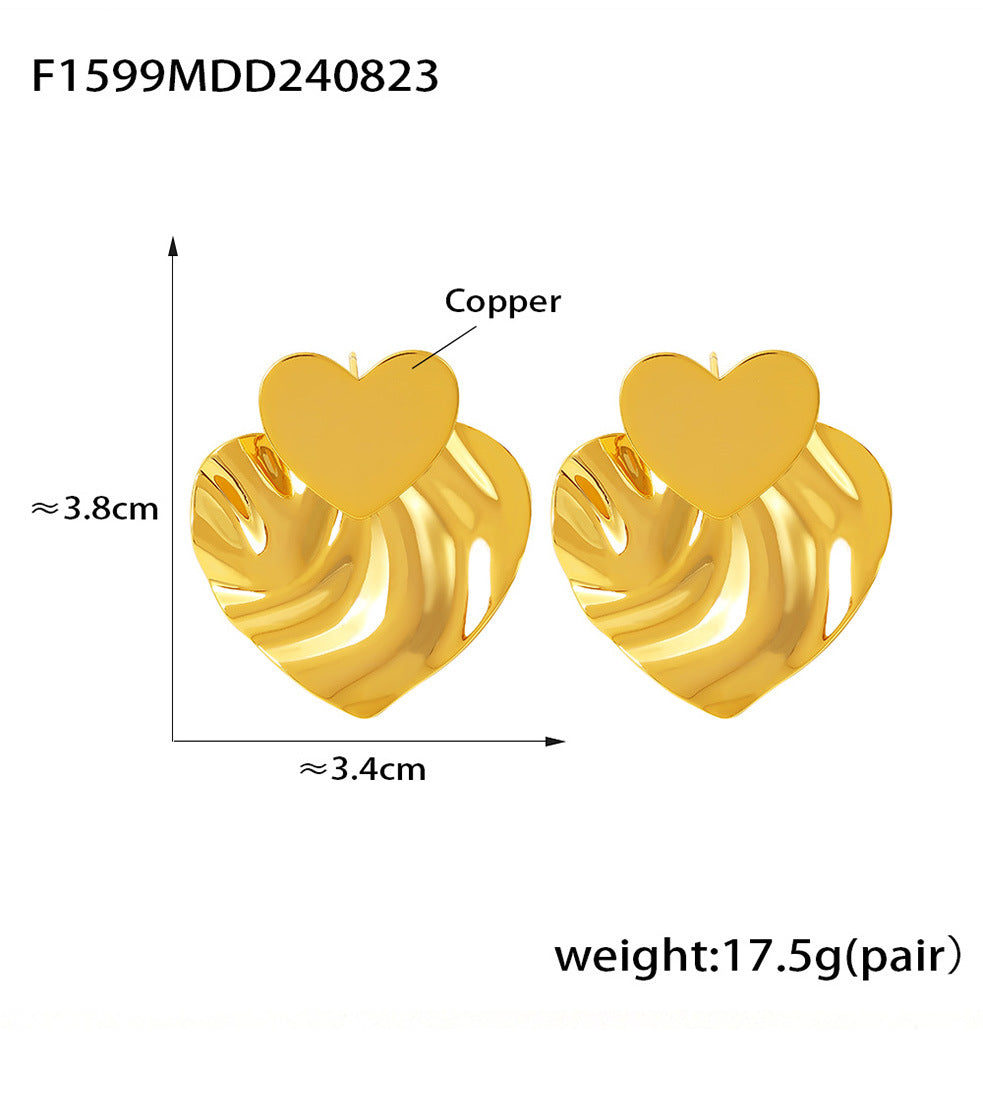 Geometric Pleated Glossy Earrings
