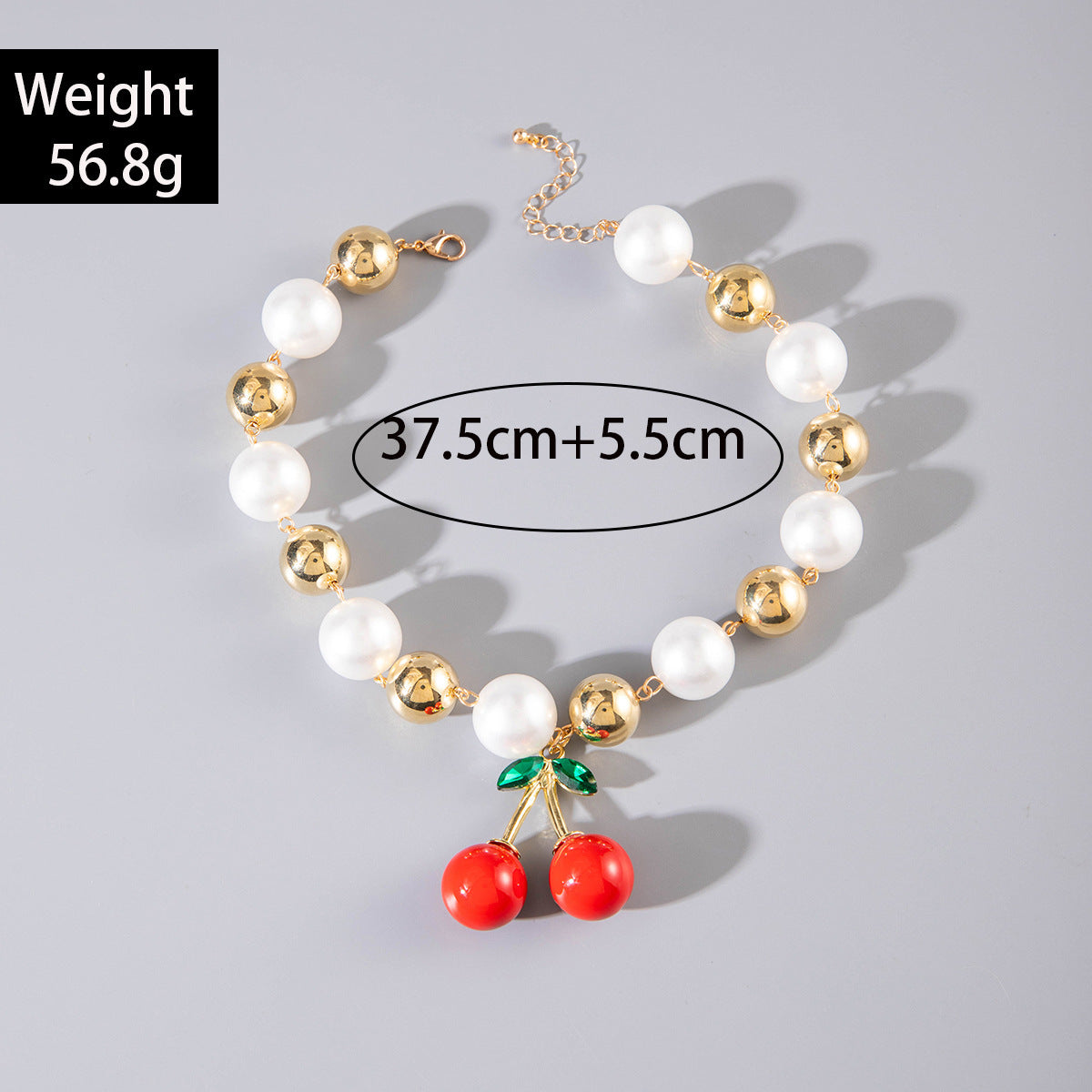 Exaggerated Acrylic Alloy Cherry Necklace