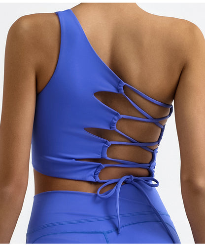 Outdoor One-Shoulder Lace-Up Quick-Dry Vest