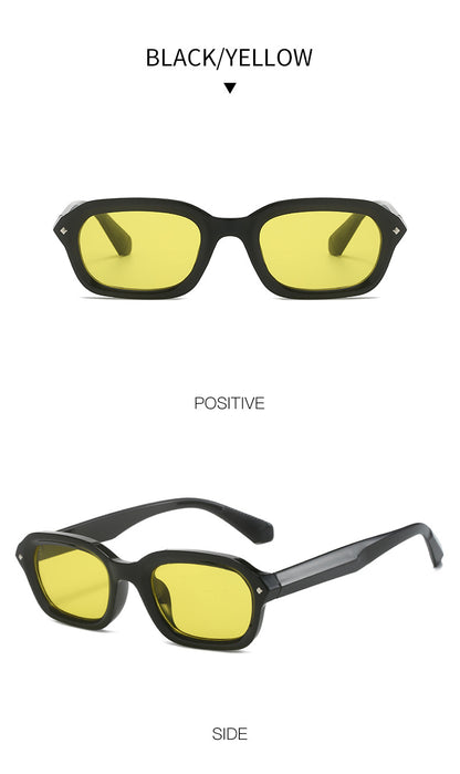 Retro high-end narrow frame square sunglasses