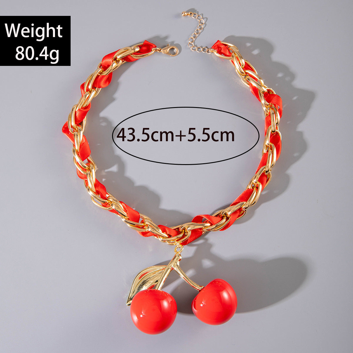 Exaggerated Acrylic Alloy Cherry Necklace