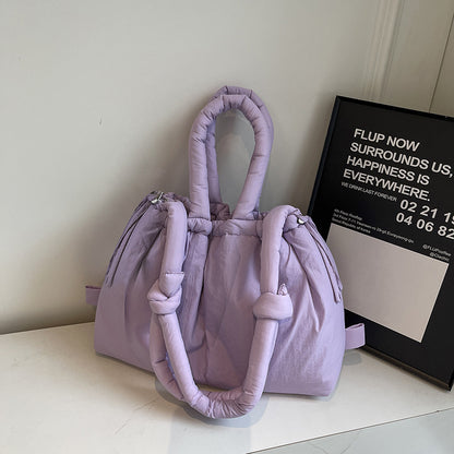 Casual and versatile one-shoulder nylon large capacity tote bag
