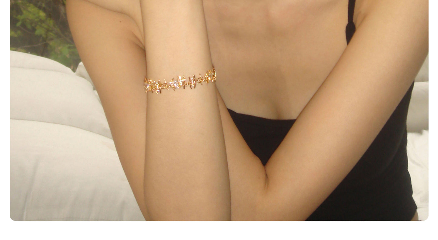 Braided Zircon Hollow Bracelet
