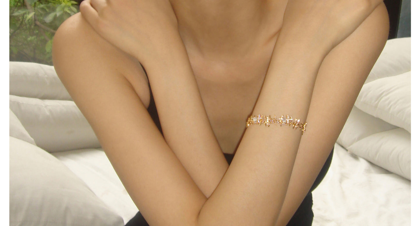 Braided Zircon Hollow Bracelet