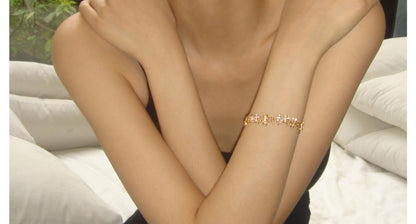 Braided Zircon Hollow Bracelet