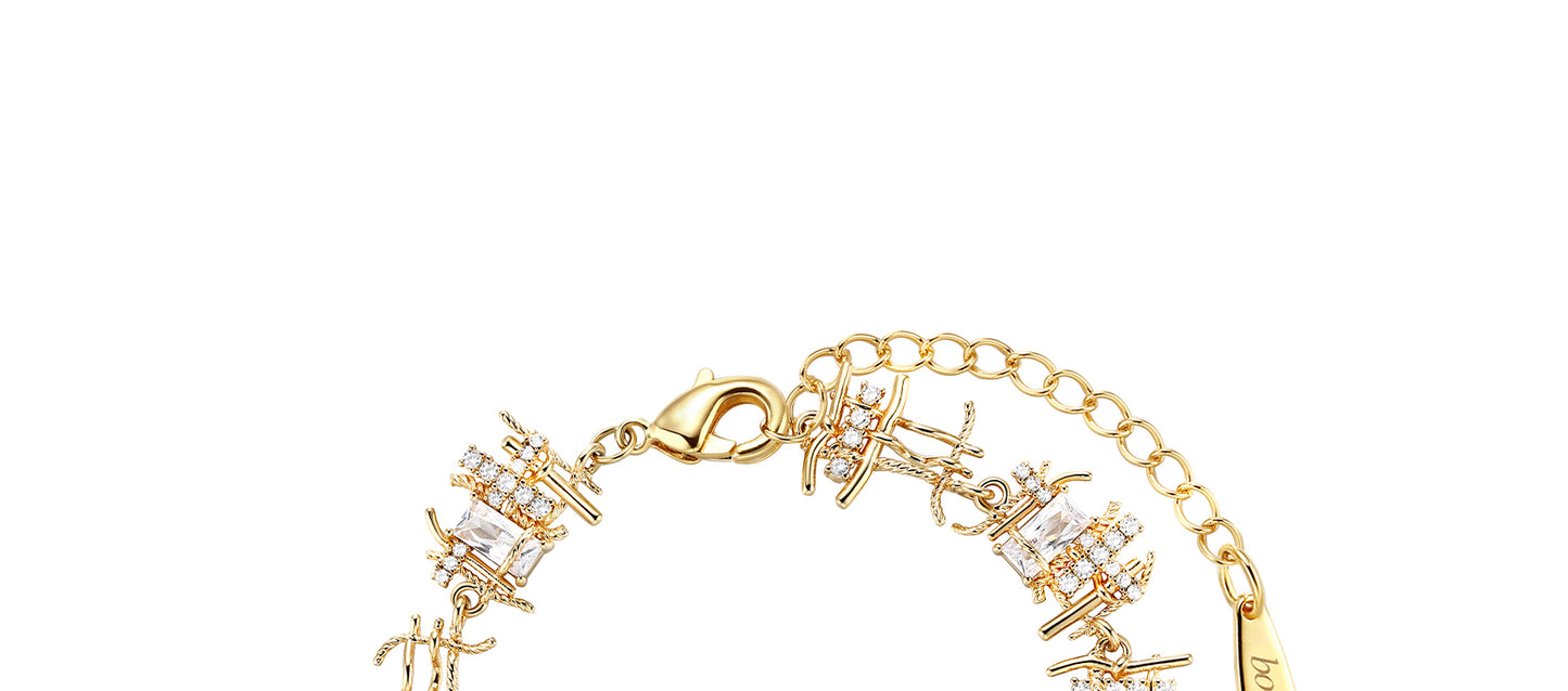 Braided Zircon Hollow Bracelet