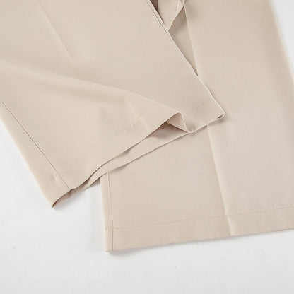Spring and Summer retro V-Neck Sleeveless Suit Long Pants Set