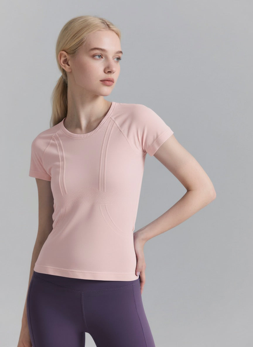 Seamless Antibacterial Lightweight Quick-Dry Slim Fit Yoga T-Shirt