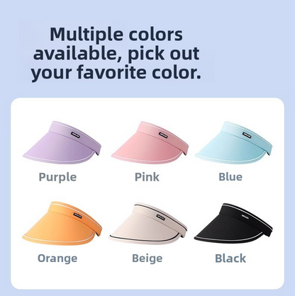 UPF50+ Large Brim UV Protection Visor Sun Hat