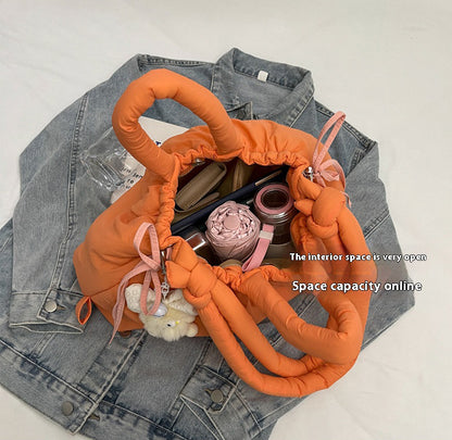 Casual and versatile one-shoulder nylon large capacity tote bag