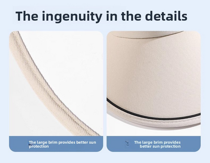 UPF50+ Large Brim UV Protection Visor Sun Hat