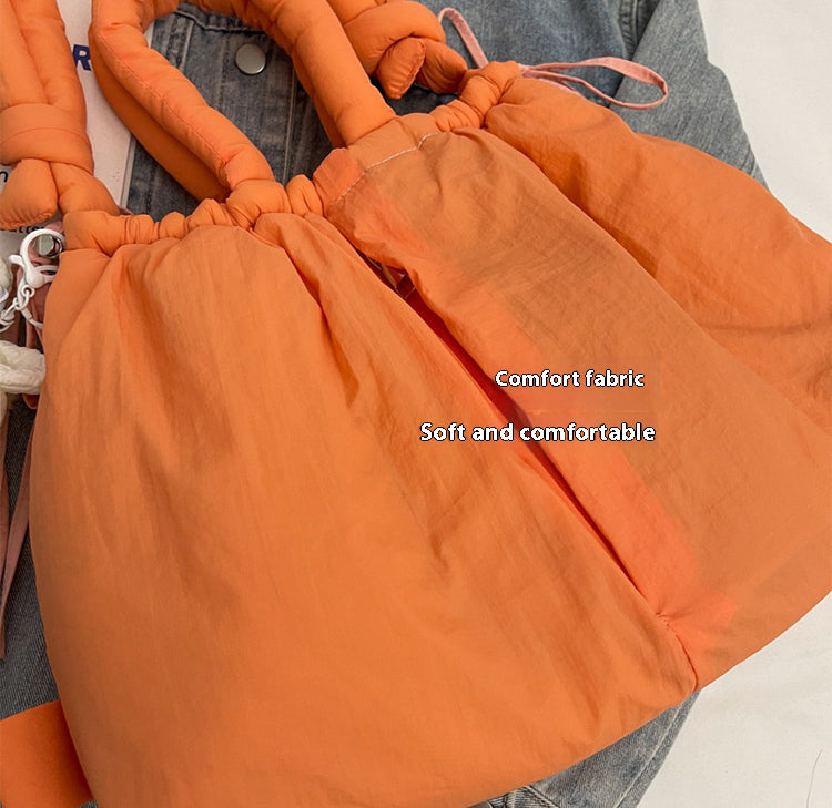 Casual and versatile one-shoulder nylon large capacity tote bag
