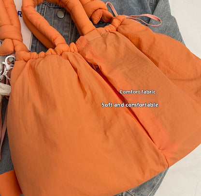 Casual and versatile one-shoulder nylon large capacity tote bag