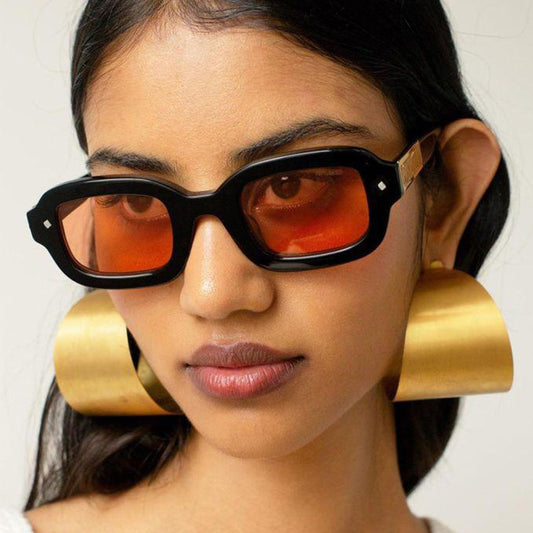Retro high-end narrow frame square sunglasses