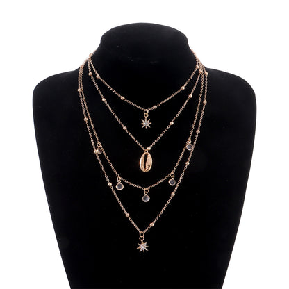 Multi-layer Zircon Hexagram Necklace