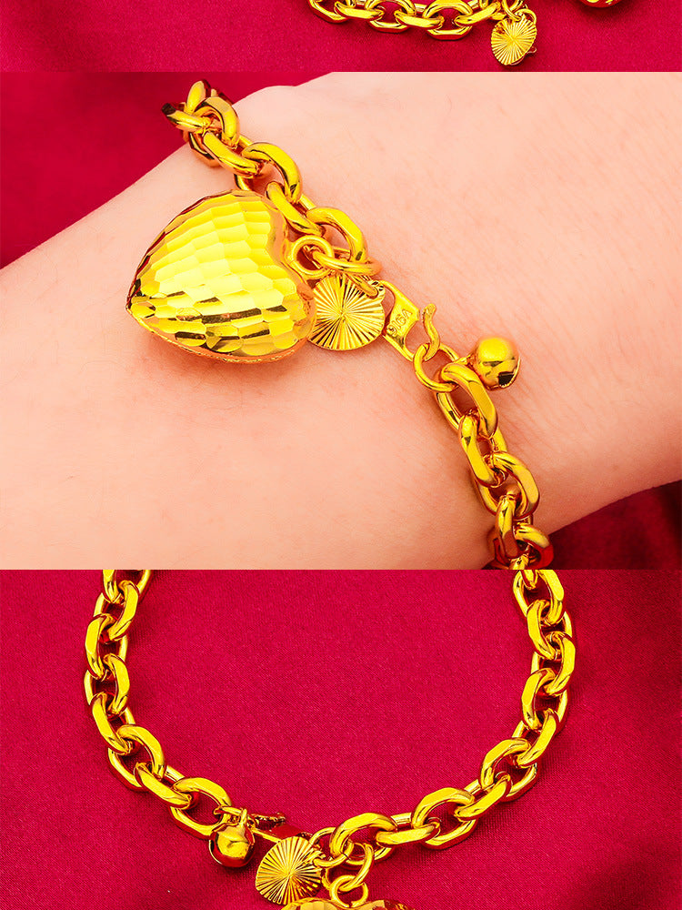 Gold Filled Hollow Heart Design Bracelet