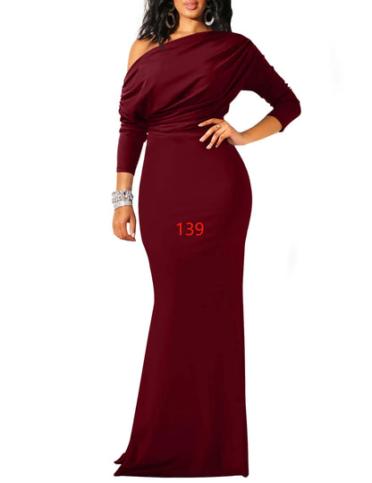 Spring Elegant Sleeveless Off-Shoulder Tight Long Dress