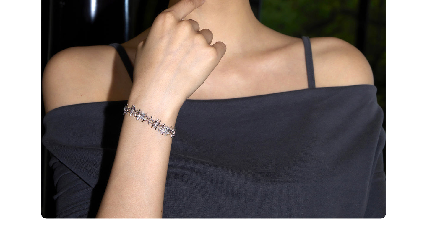 Braided Zircon Hollow Bracelet