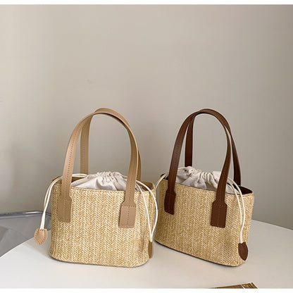 Summer Vacation Straw Bag Cross body Small Square Bag