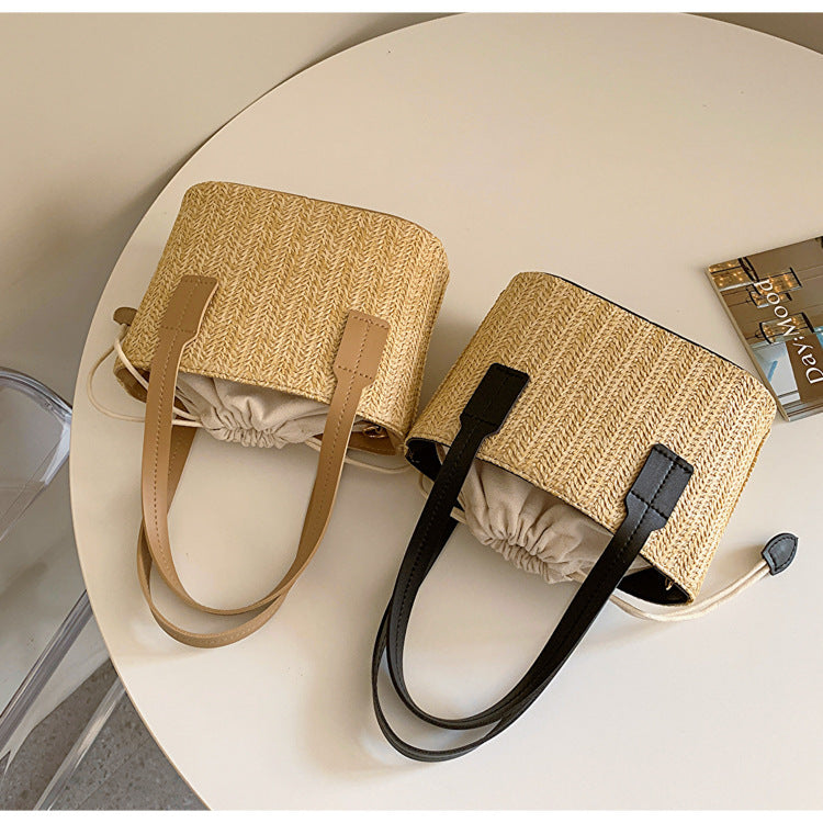 Summer Vacation Straw Bag Cross body Small Square Bag