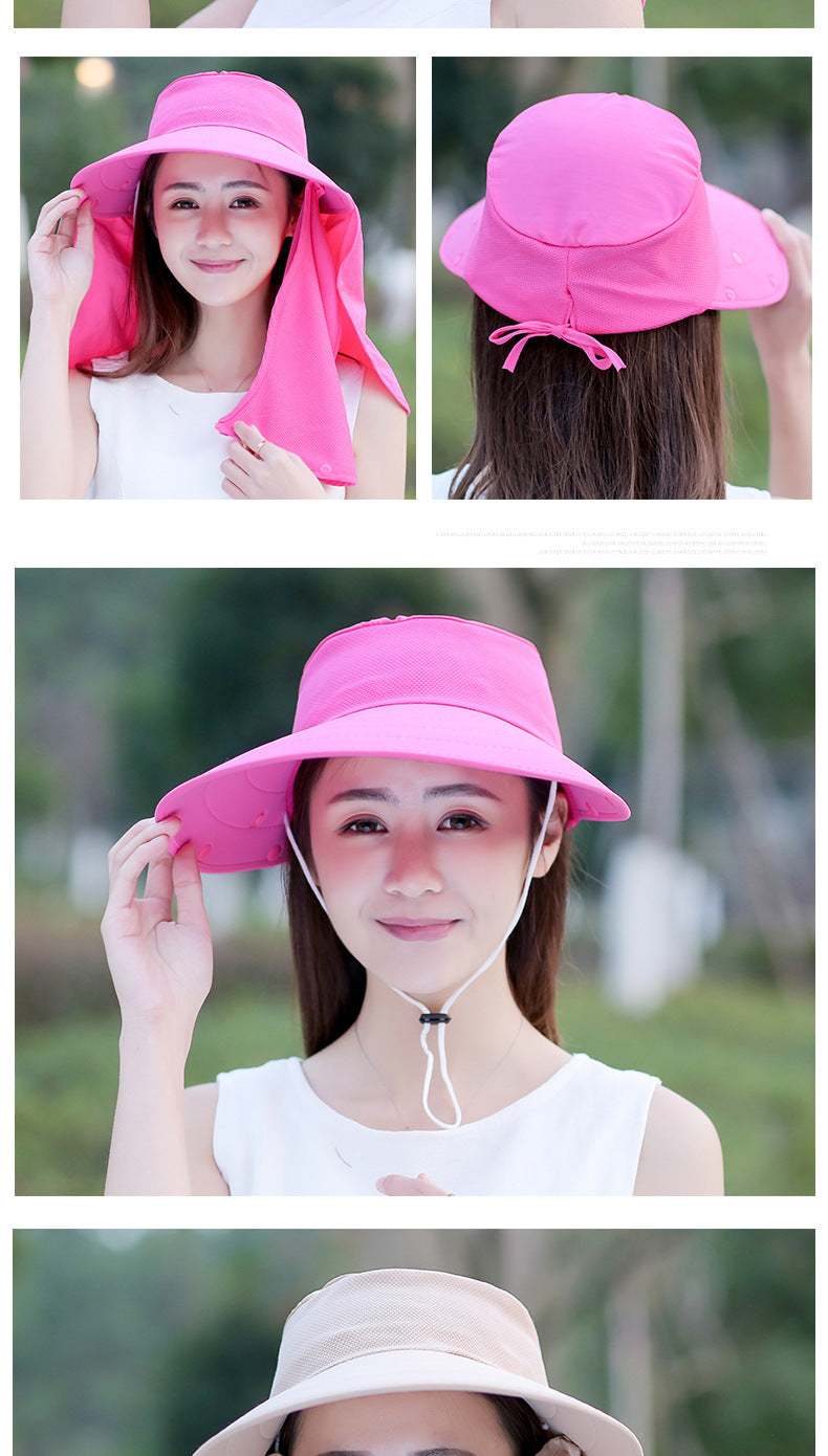 UV Protection Sunscreen Wide Brim Hat Outdoor Face Shield