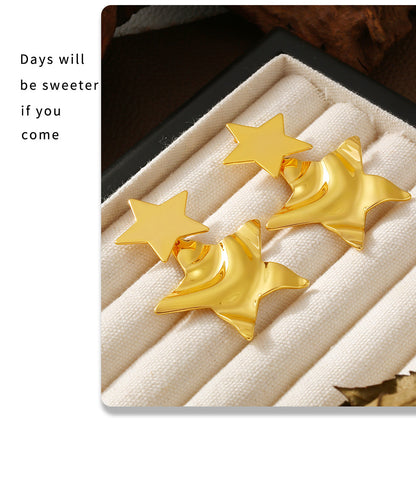 Geometric Pleated Glossy Earrings