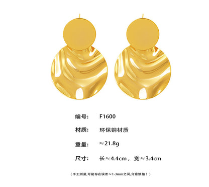 Geometric Pleated Glossy Earrings