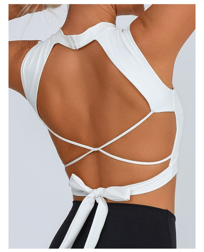 Fitness Nude Quick-Dry Padded Tie Vest