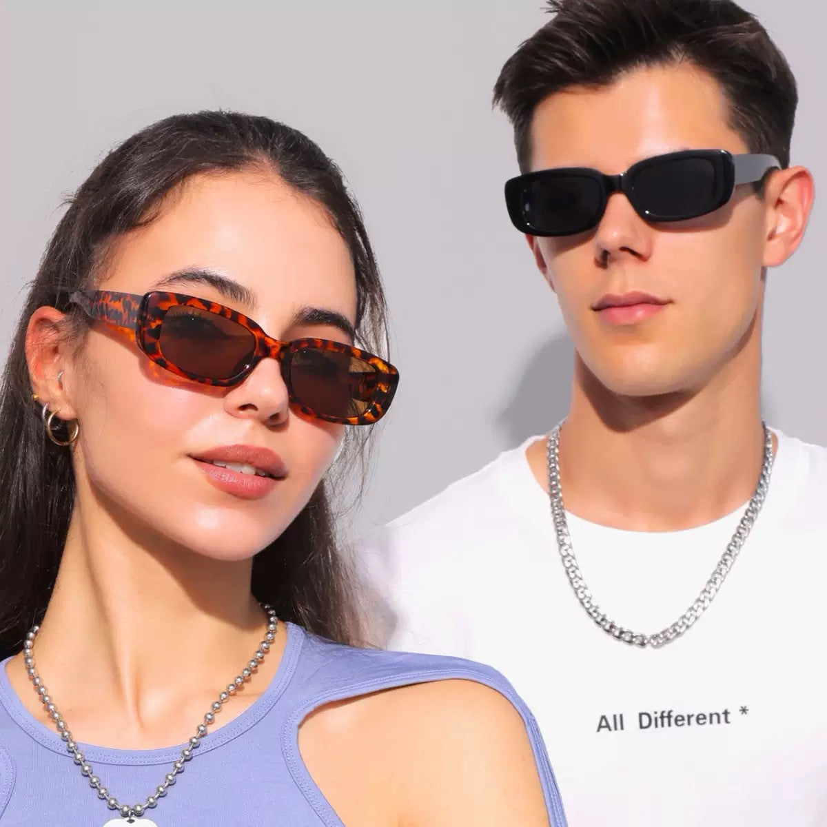 Vintage Square Frame Cat Eye Sunglasses