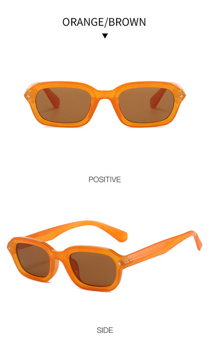 Retro high-end narrow frame square sunglasses
