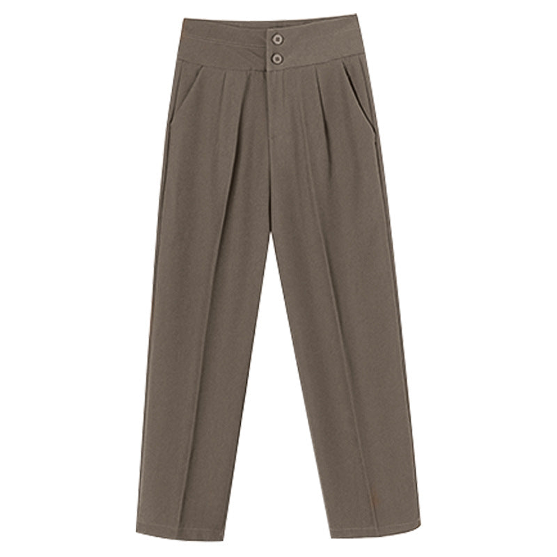 Spring Summer High Waist Slimming Casual Thin Nine-point Trousers