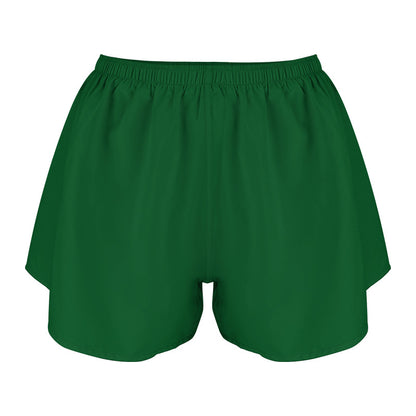 High-waisted Elastic Adjustable Fake Two-piece Sports Shorts
