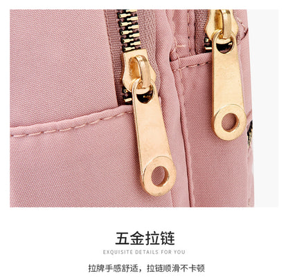 Simple Women's Multi-layer Embroidery Large Capacity Outdoor Casual Crossbody Bag